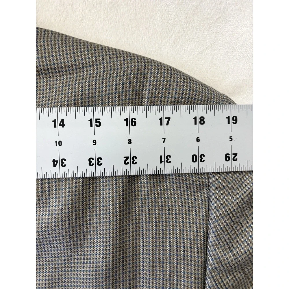 mens gray micro houndstooth Haspel silk wool blazer jacket sport suit coat 40 S‎